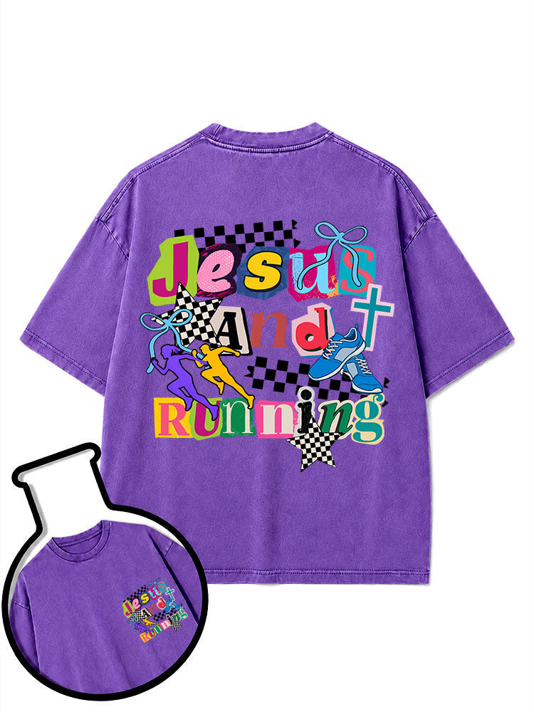Jesus And Running Washed T-Shirt