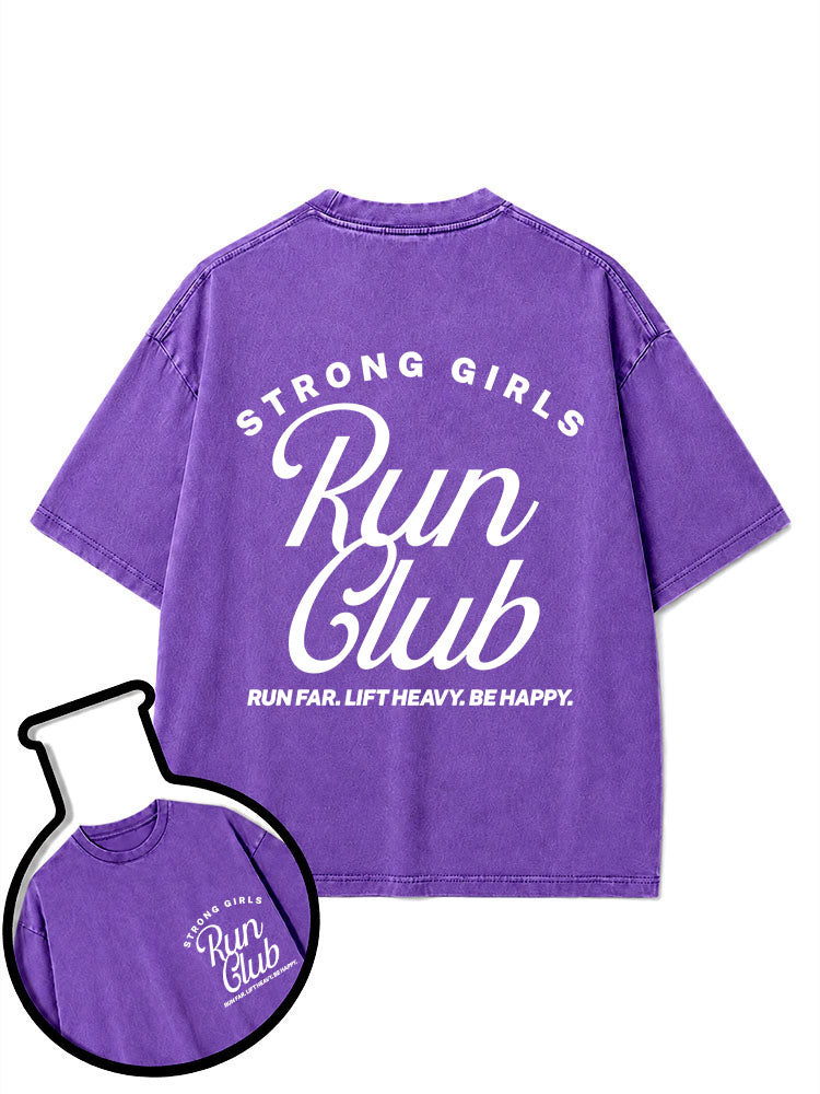 STRONG GIRLS Run Club Washed T-Shirt