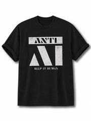 Anti AI Keep It Human Cotton Shirt