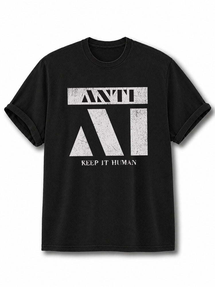 Anti AI Keep It Human Cotton Shirt