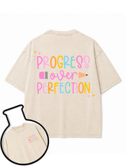 PROGRESS OVER PERFECTION Washed T-Shirt