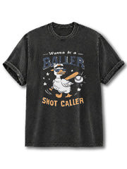 Wanna Be A Baller Shot Caller Washed T-Shirt