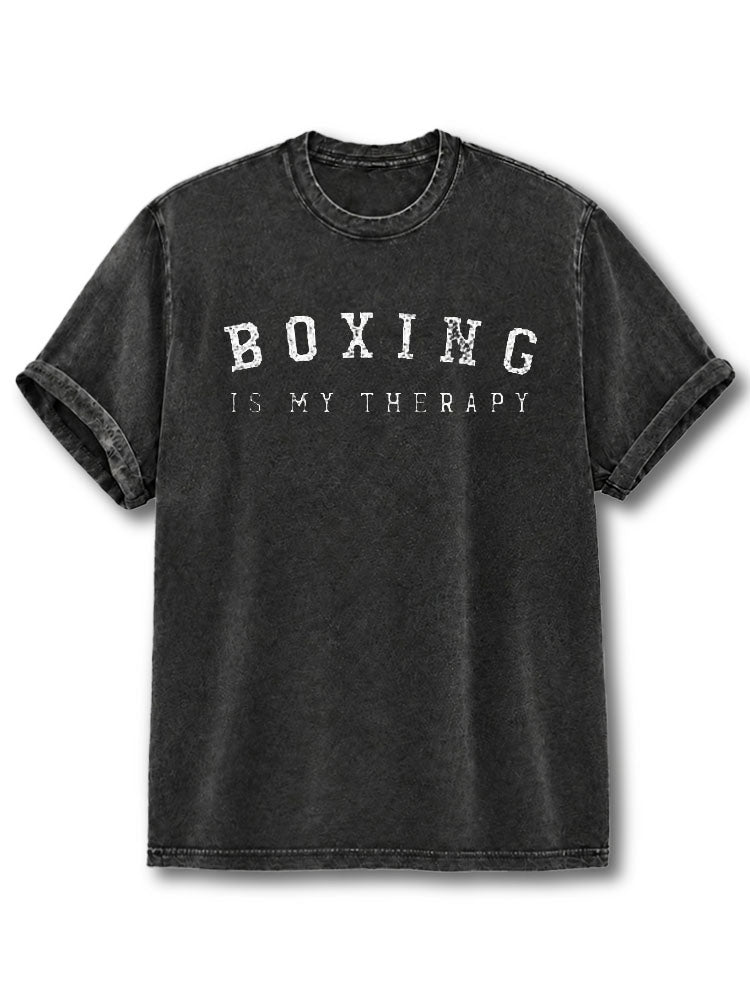 Boxing Is My Therapy Washed T-Shirt