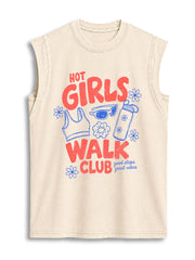 HOT GIRLS WALK CLUB  Vintage Washed Cotton Tank Top