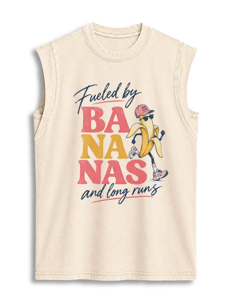 Fueled by BANANAS and long runs Vintage Washed Cotton Tank Top