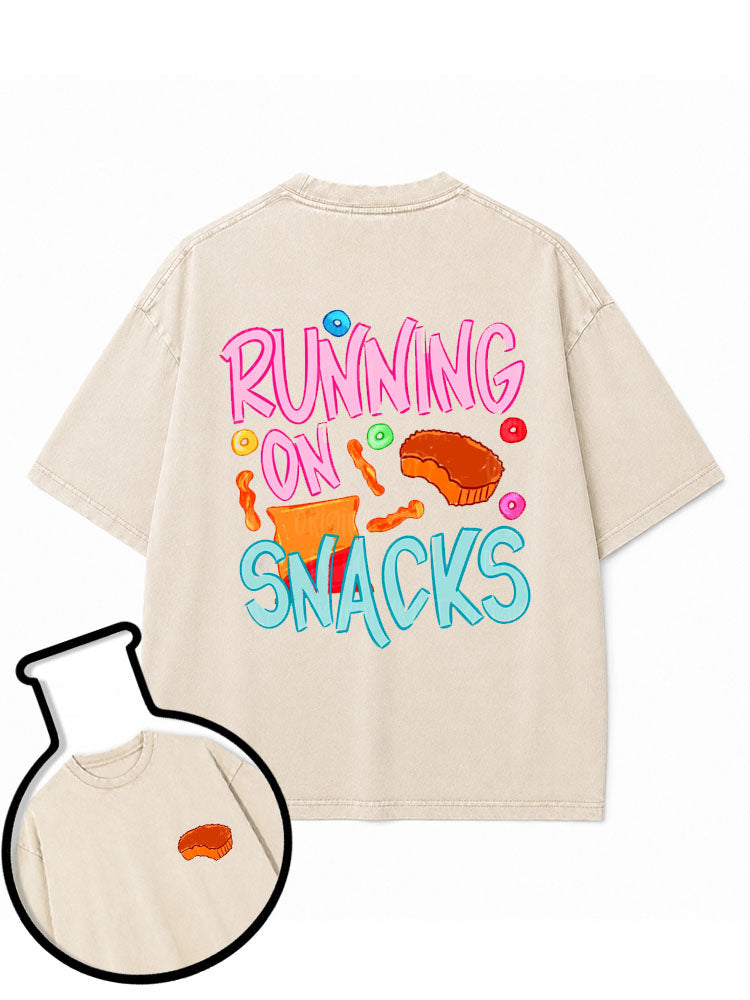 Running on Snacks Washed T-Shirt