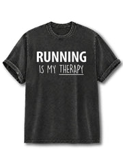 Running Is My Therapy Washed T-Shirt