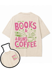BOOKS & RUNS & COFFEE Washed T-Shirt