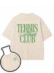 TENNIS Mom CLUB Washed T-Shirt