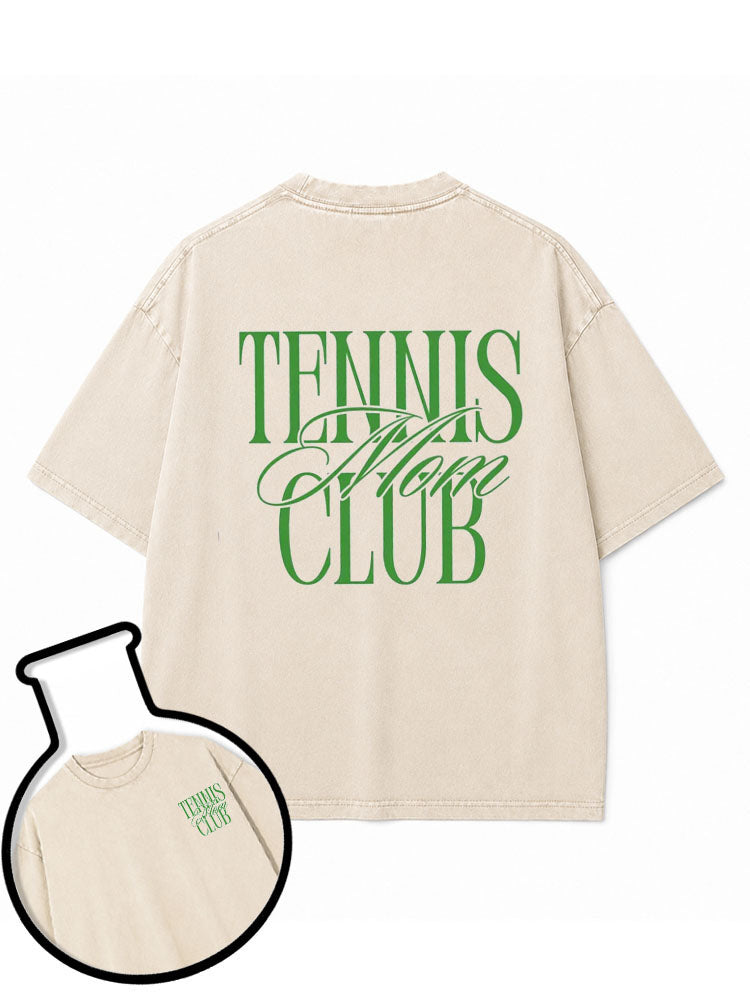 TENNIS Mom CLUB Washed T-Shirt