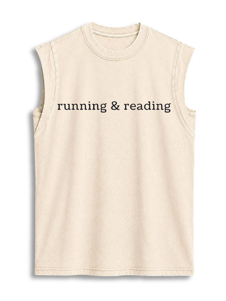 BOOKS Running Vintage Washed Cotton Tank Top