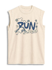 Run Club Vintage Washed Cotton Tank Top