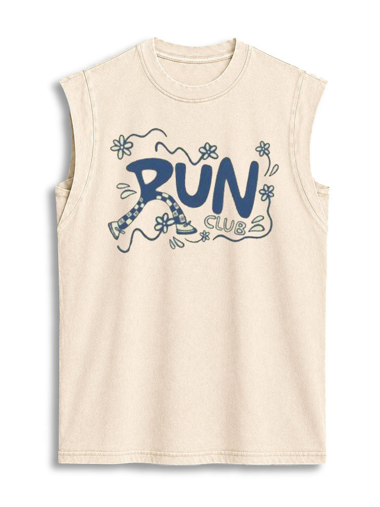 Run Club Vintage Washed Cotton Tank Top