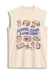 COFFEE BOOKS & LONG RUNS Vintage Washed Cotton Tank Top