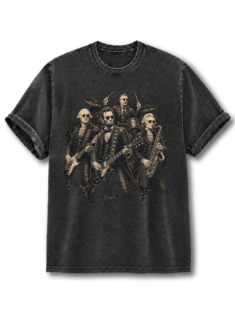 Founding Fathers Rock Band Washed T-Shirt