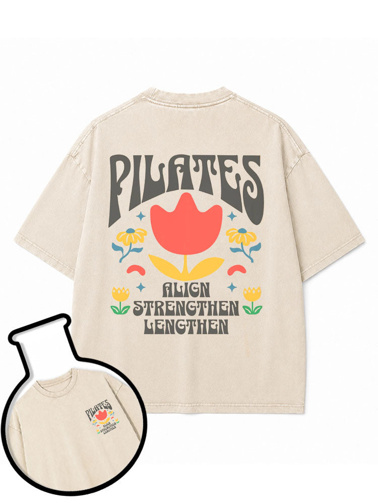 PILATES  ALIGN STRENGTHEN LENGTHEN Washed T-Shirt