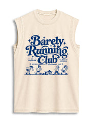 BARELY RUNNING CLUB Vintage Washed Cotton Tank Top