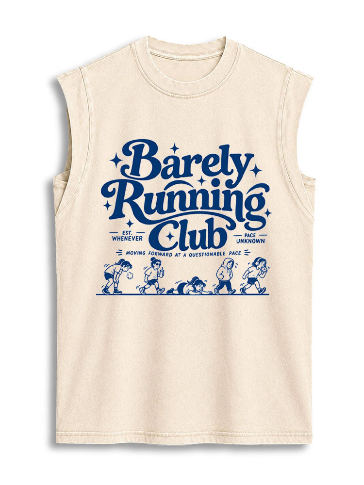BARELY RUNNING CLUB Vintage Washed Cotton Tank Top