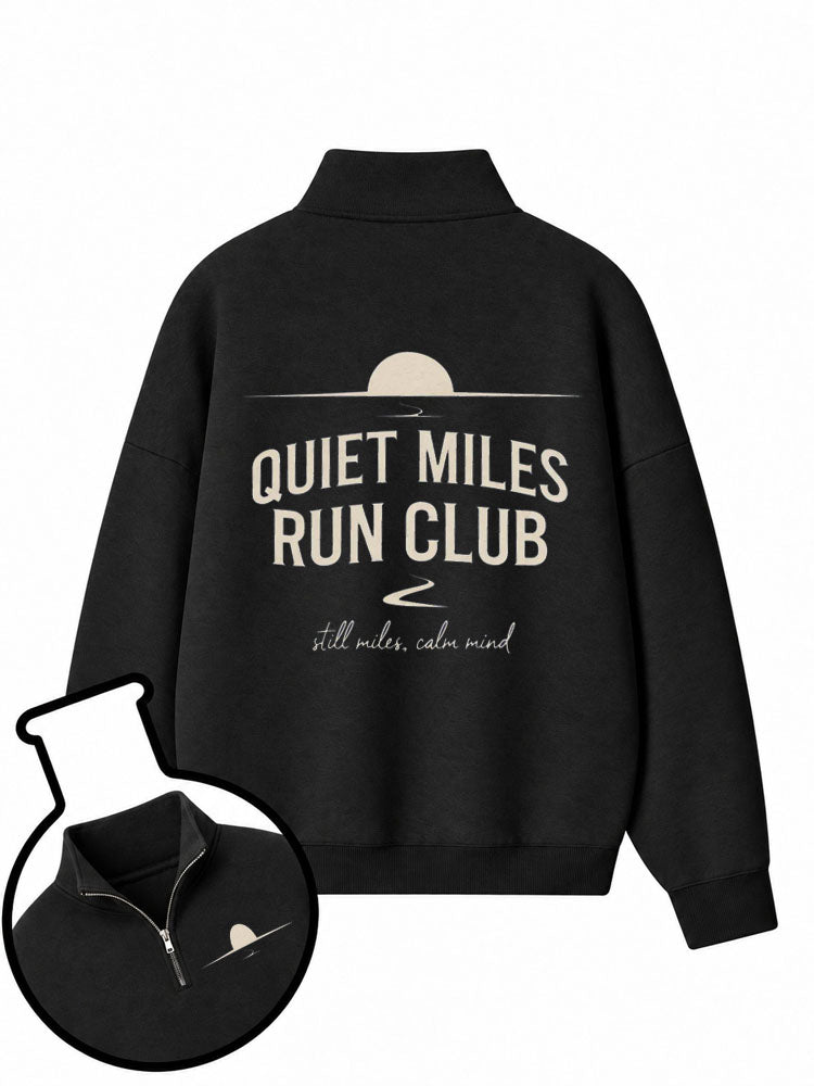 Quiet Miles Run Club Half-Zip Fleece Pullover