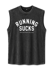 Running Sucks the Evil from My Soul Washed Tank Top