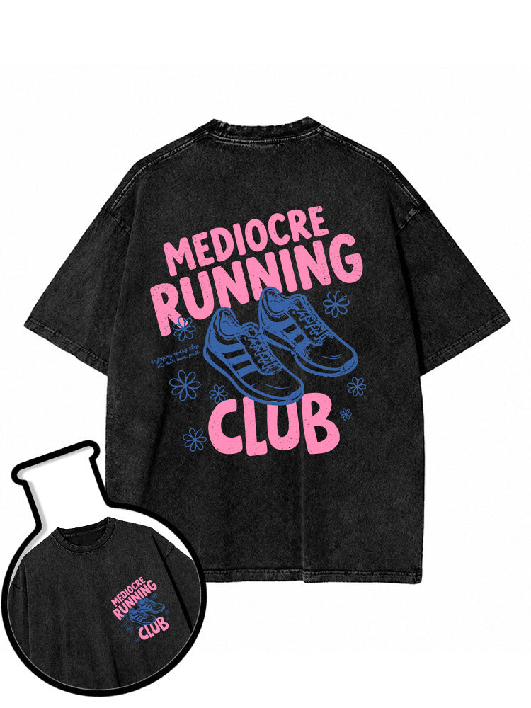 MEDIOCRE RUNNING CLUB Washed T-Shirt
