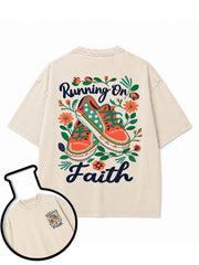 Running On Faith Washed T-Shirt