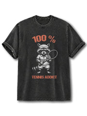 100% TENNIS ADDICT Washed T-Shirt