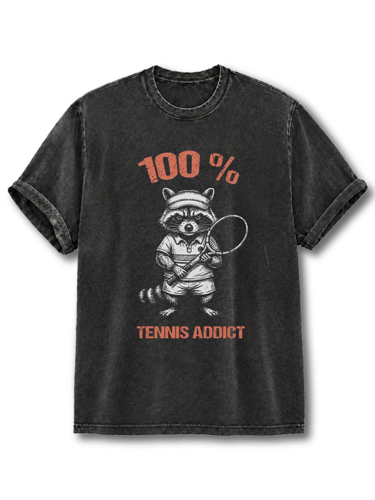 100% TENNIS ADDICT Washed T-Shirt