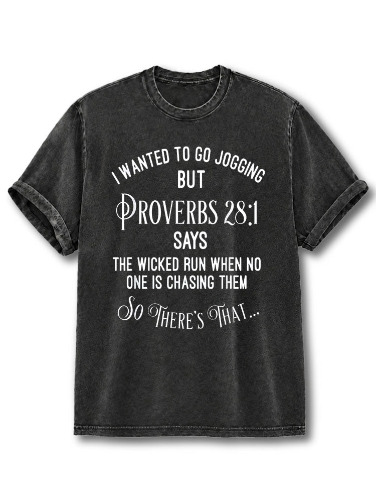 I Wanted To Go Jogging Washed T-Shirt