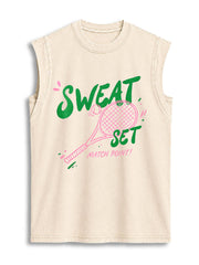 SWEAT SET MATCH POINT Vintage Washed Cotton Tank Top