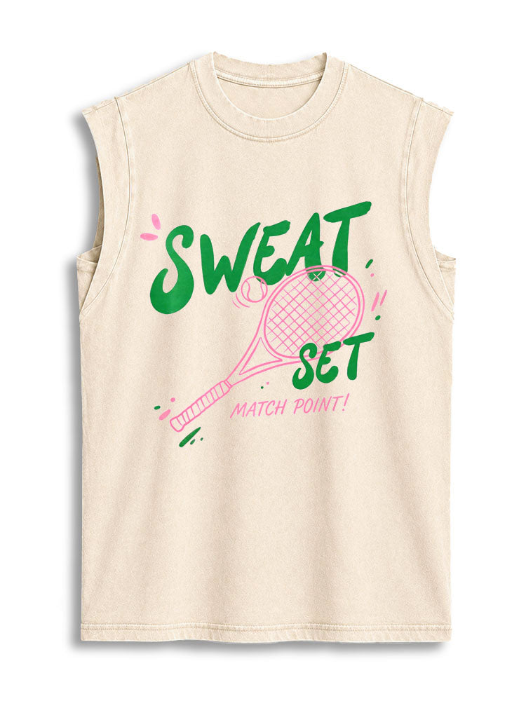 SWEAT SET MATCH POINT Vintage Washed Cotton Tank Top