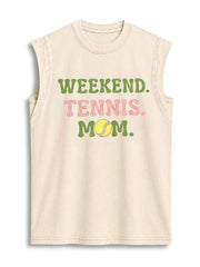 WEEKEND TENNIS MOM Vintage Washed Cotton Tank Top