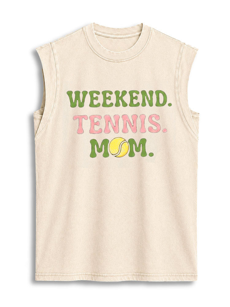 WEEKEND TENNIS MOM Vintage Washed Cotton Tank Top