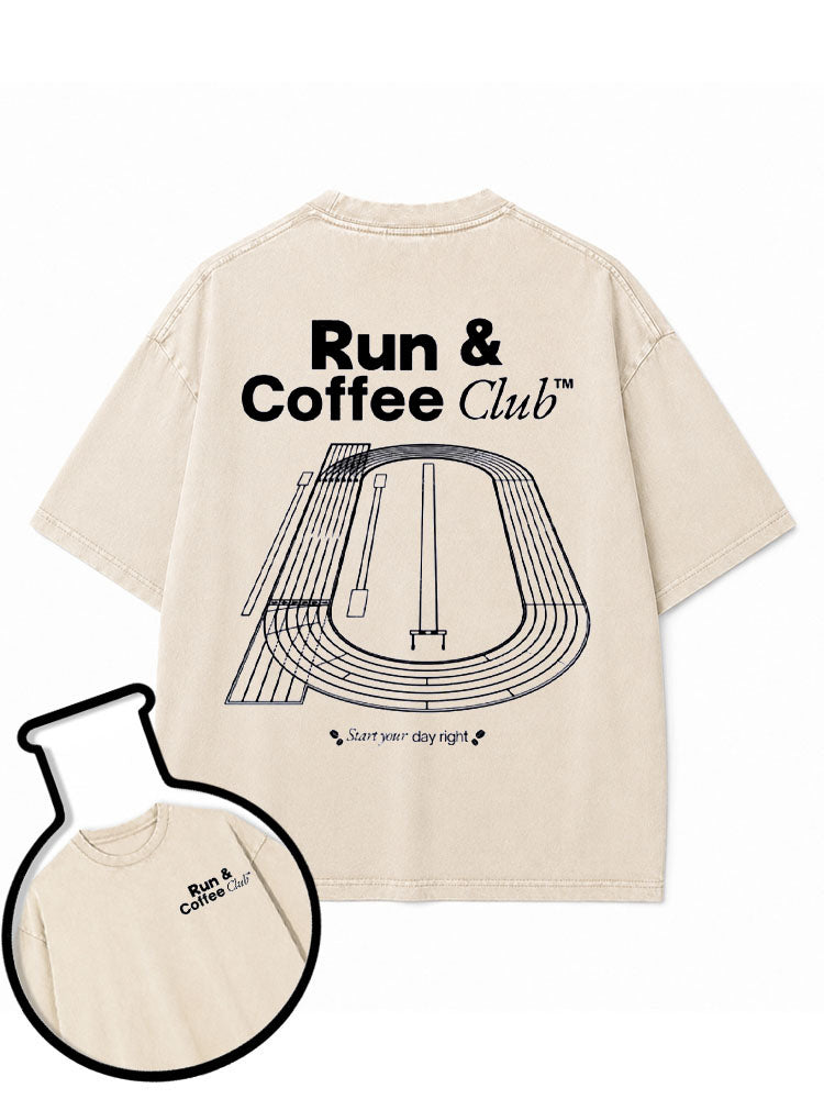 Run & Coffee Club Washed T-Shirt