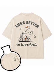 LIFE'S BETTER on two wheels Washed T-Shirt