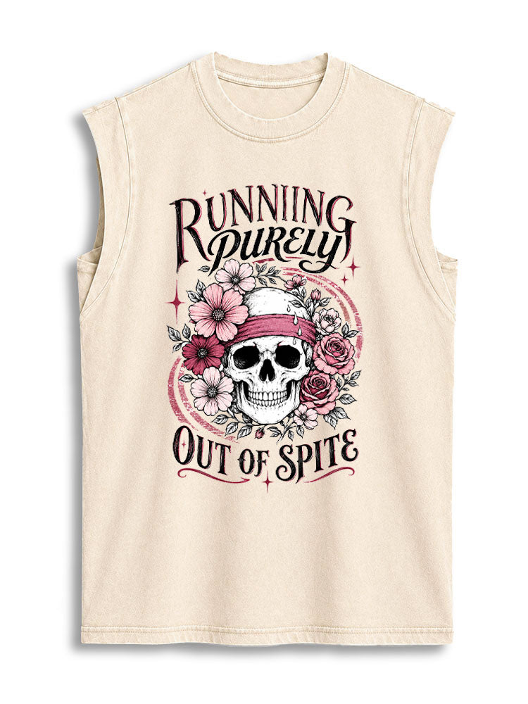 RUNNING PURELY OUT OF SPITE Vintage Washed Cotton Tank Top