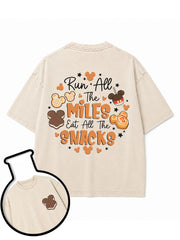 Run all the Miles Eat all the Snacks Washed T-Shirt