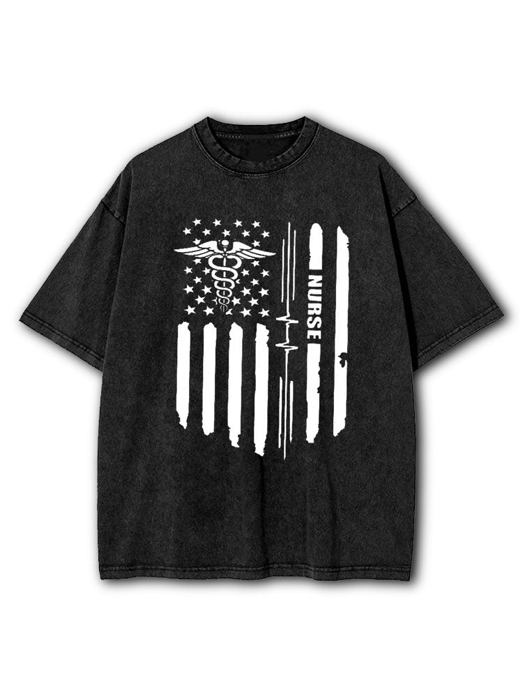 Nurses Superhero Washed T-Shirt