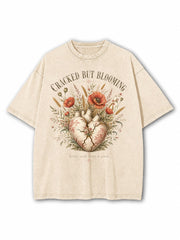 Cracked But Blooming Washed T-Shirt