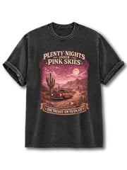 Plenty Nights Under Pink Skies Washed T-Shirt