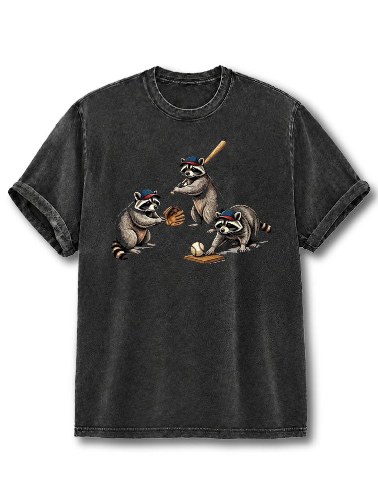 Raccoon Baseball Washed T-Shirt