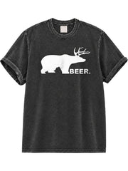 Bear Deer Beer Washed T-Shirt