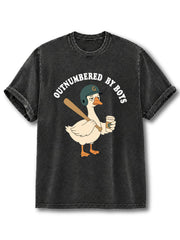 Outnumbered By Boys Washed T-Shirt
