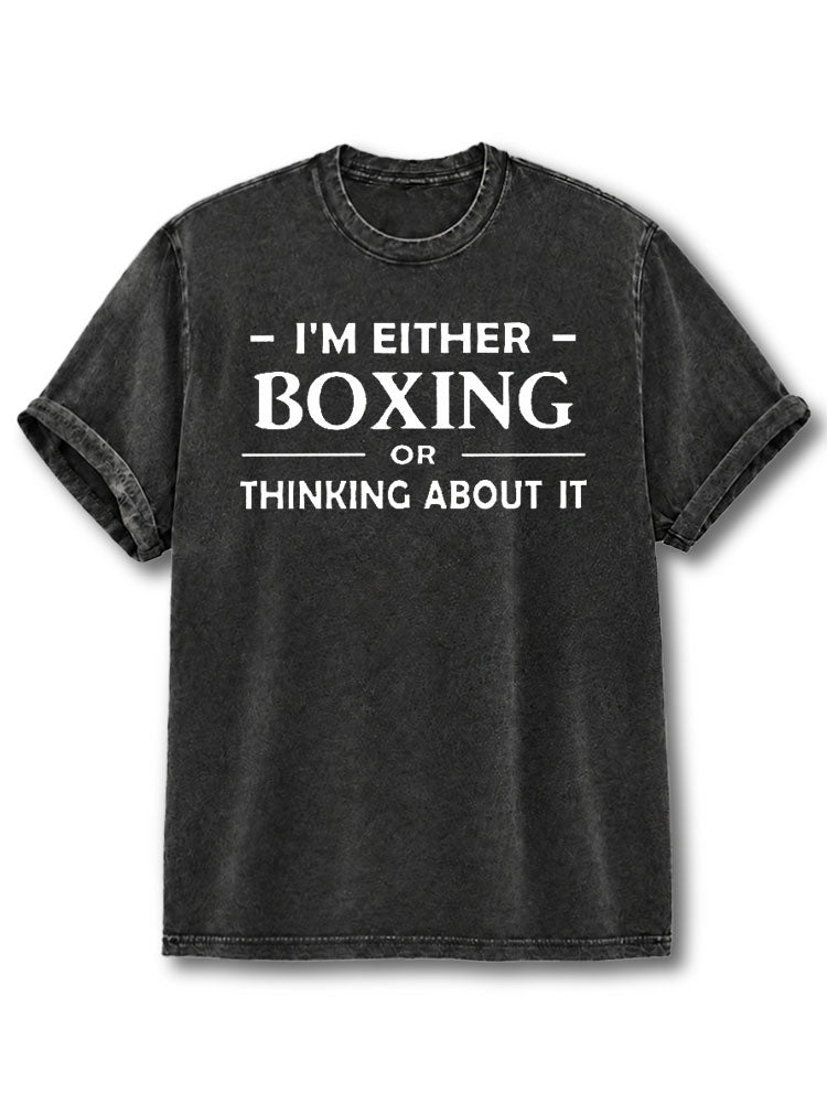 Boxing or Thinking about It Washed T-Shirt