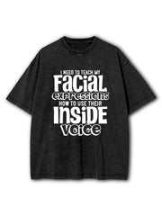 Facial Expressions Washed T-Shirt