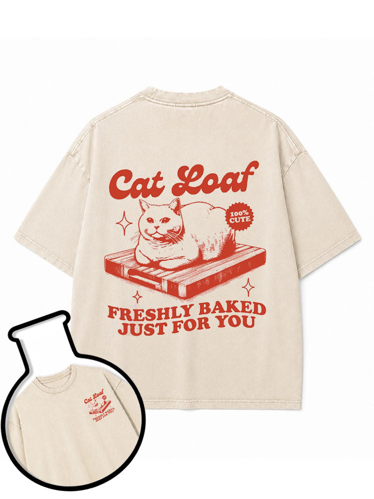 Cat Loaf 100% CUTE Washed T-Shirt