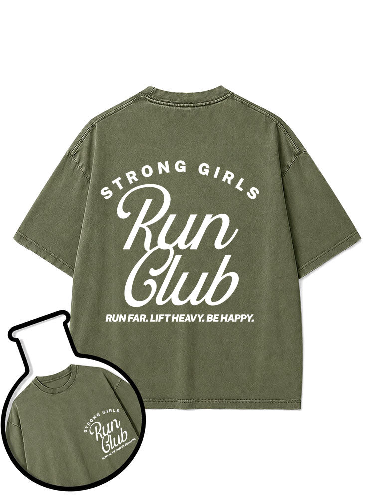 STRONG GIRLS Run Club Washed T-Shirt