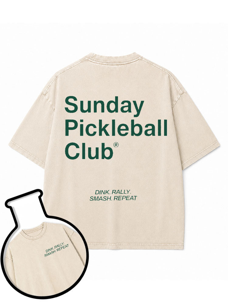 Sunday Pickleball Club Washed T-Shirt