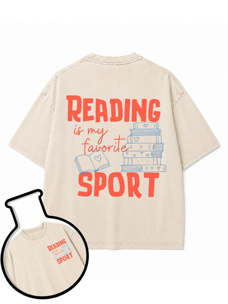 Reading is my favorite sport Washed T-Shirt