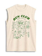 Run Club Vintage Washed Cotton Tank Top